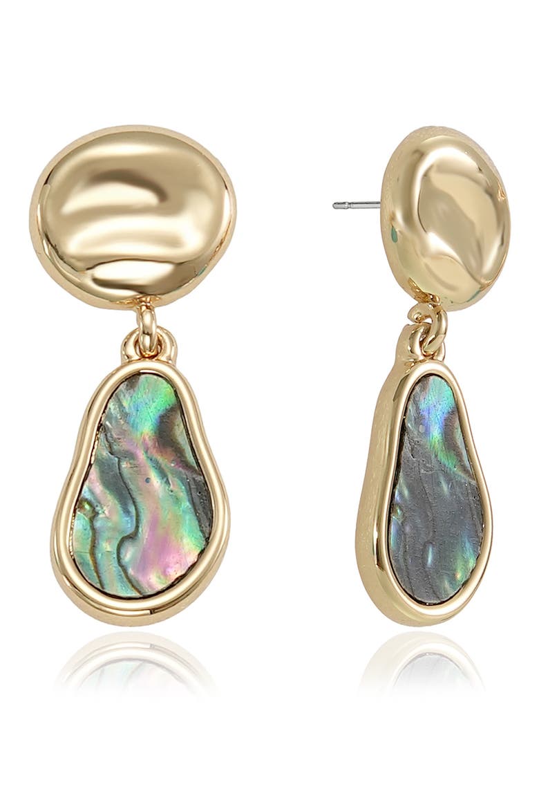 Abalone Drop Earrings, Main, color, GOLD