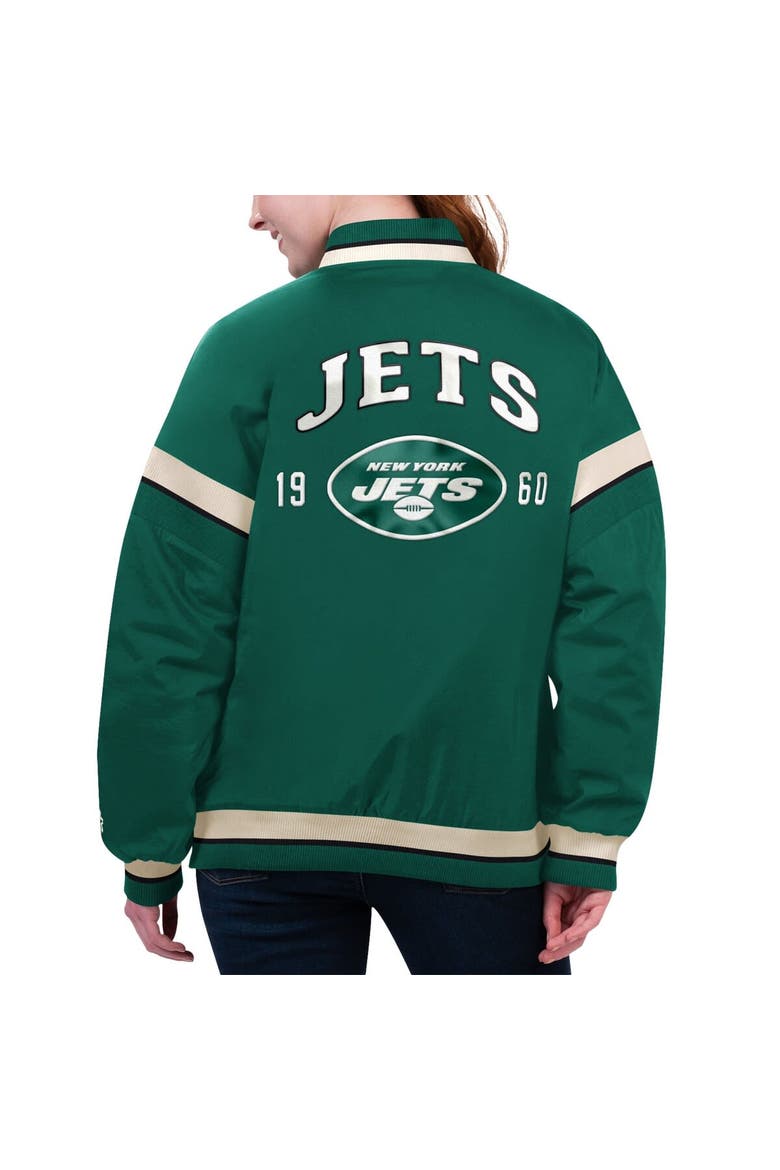 Women's Starter Green New York Jets Tournament Full-Snap Varsity Jacket, Alternate, color, Green