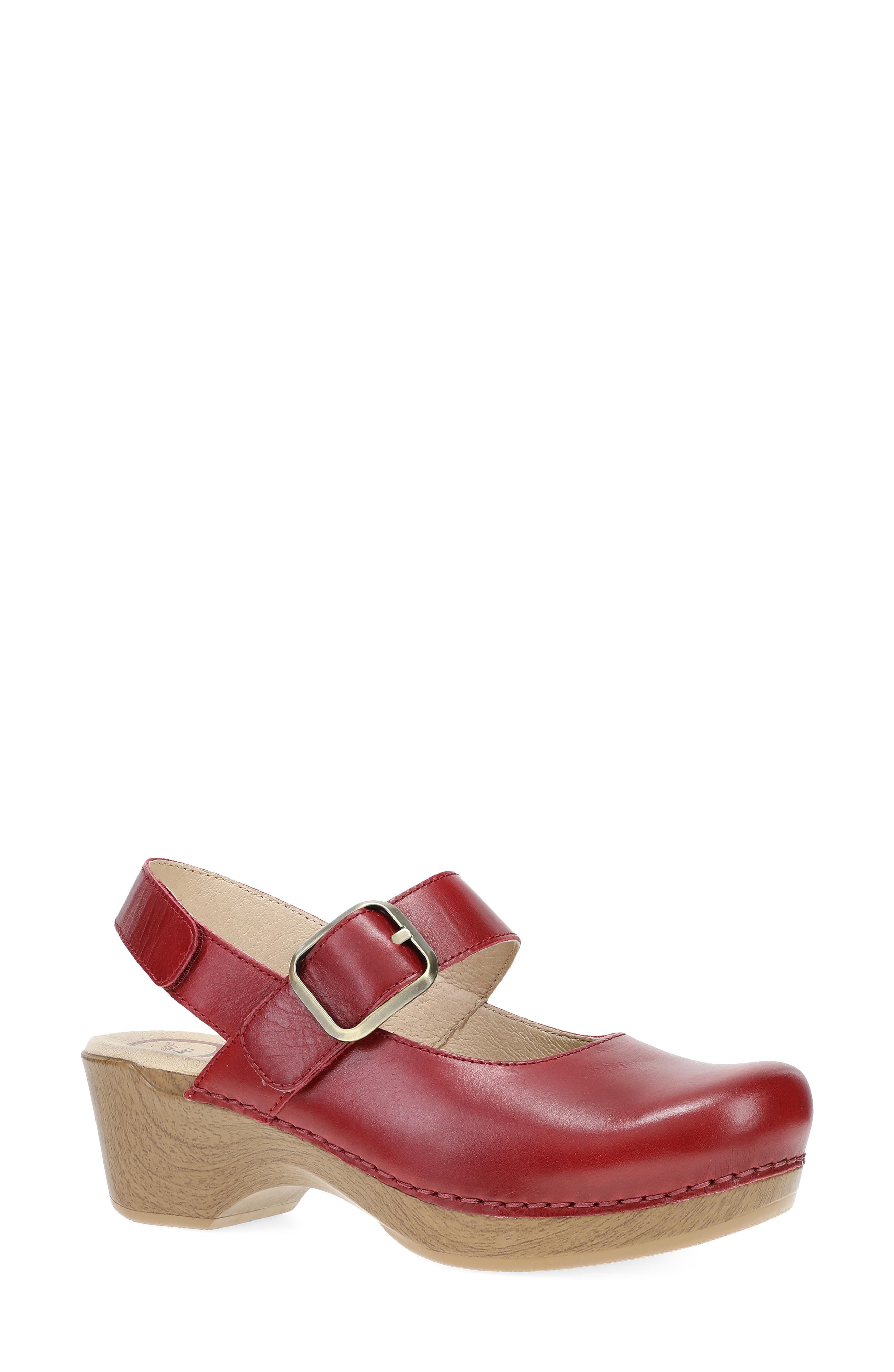 Shantell Leather Slingback Mary Jane, Main, color, RED