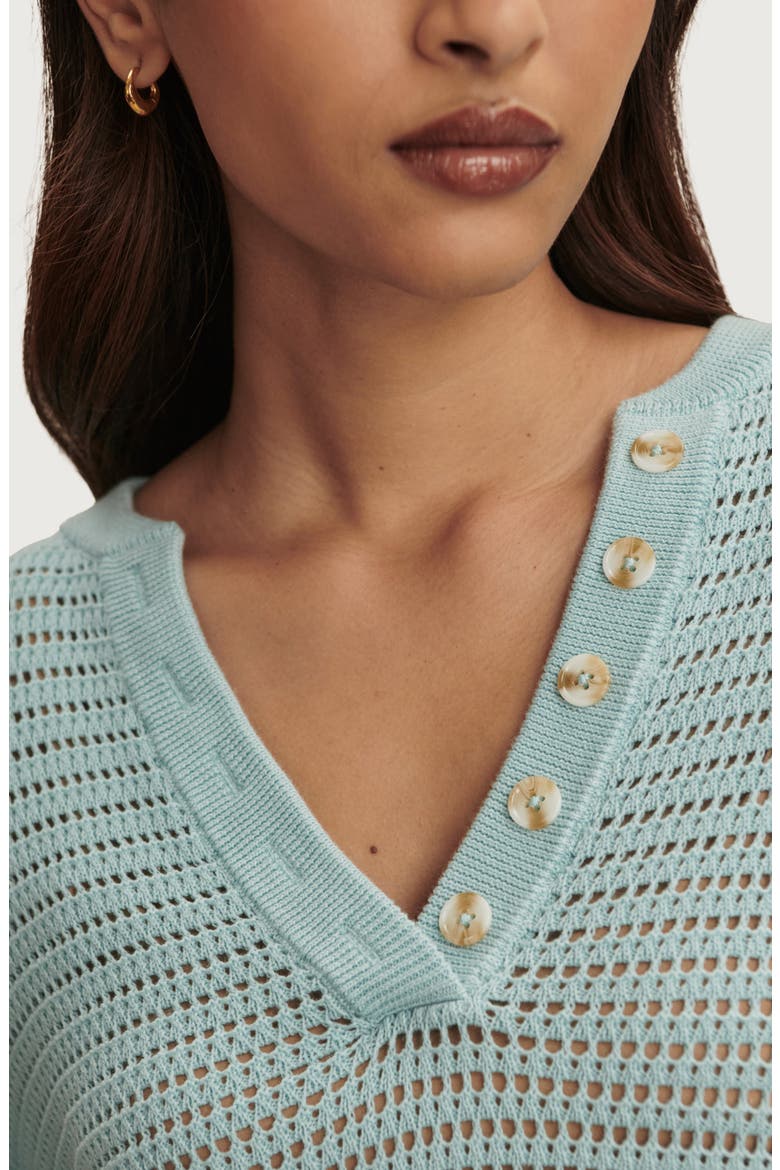 Callie Sheer Knit Cotton Top, Alternate, color, PORCELAIN BLUE