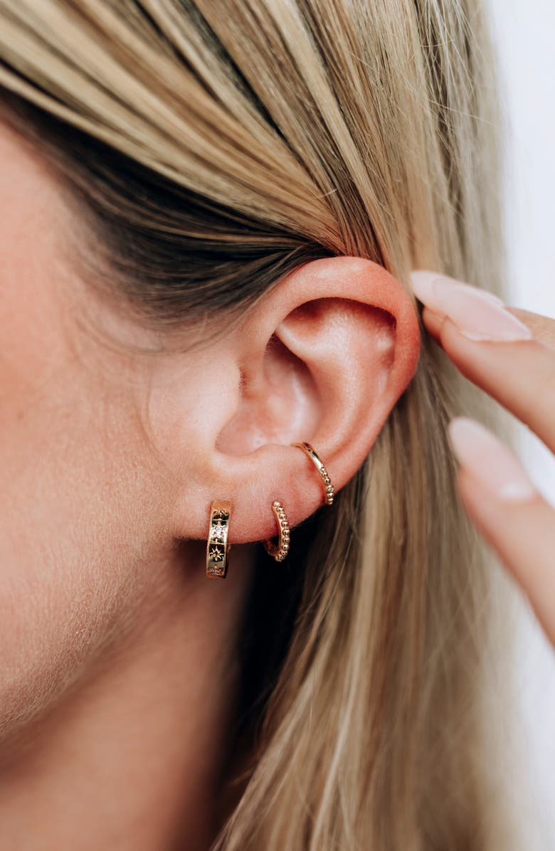 Anzie Starburst Hoop Earrings, Alternate, color, Diamond