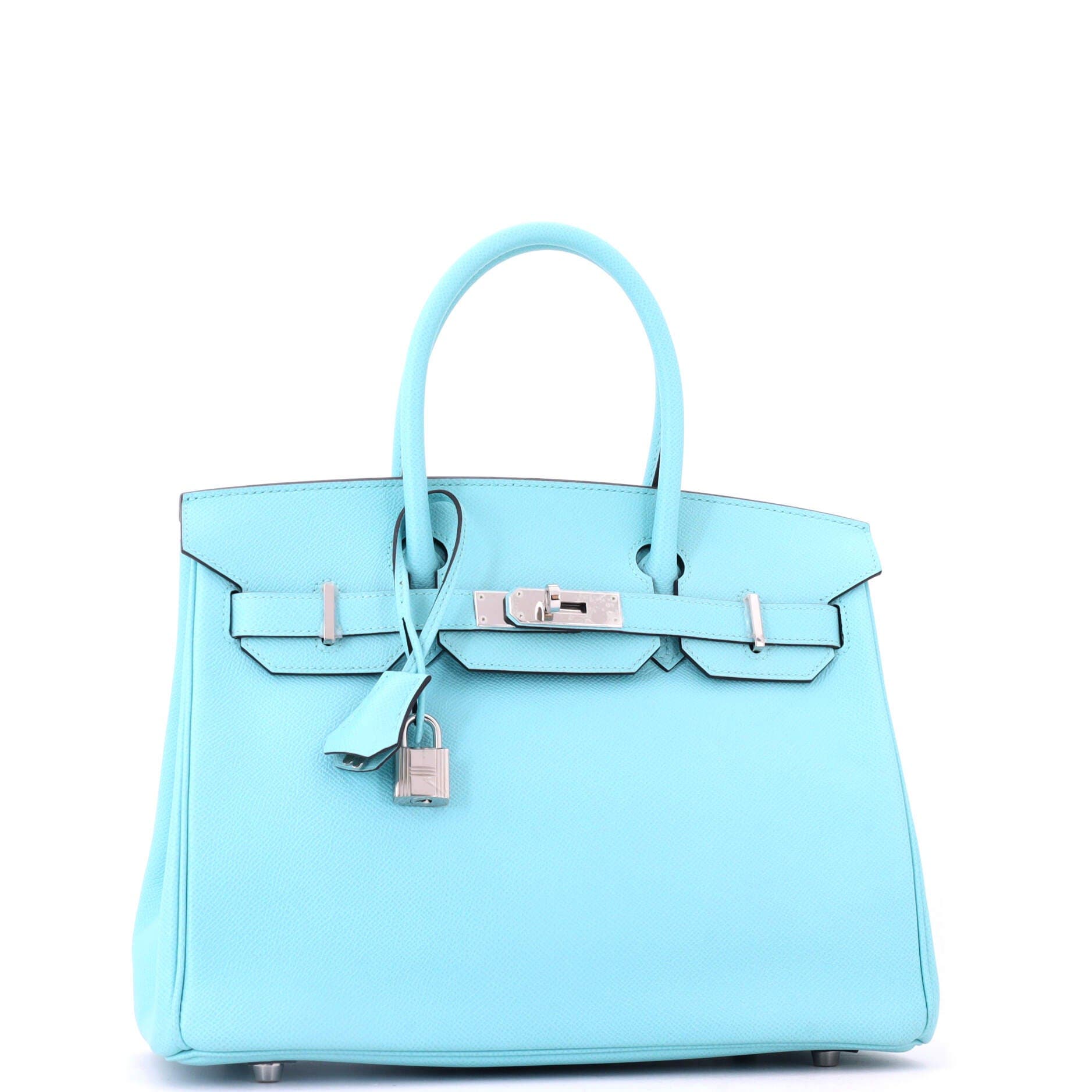 Birkin Handbag Blue Epsom with Palladium Hardware 30, Alternate, color, Blue