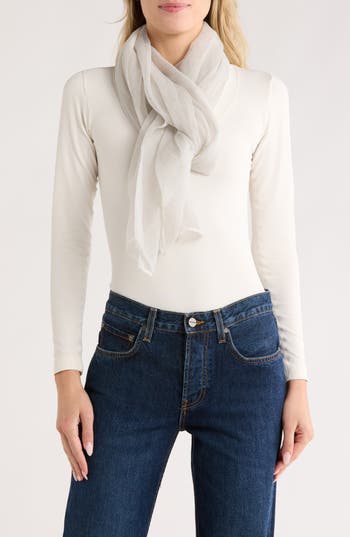 Ellian Solid Gauze Oblong Scarf In White