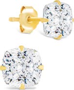 Sterling Forever Cushion-Cut Cubic Zirconia Stud Earrings