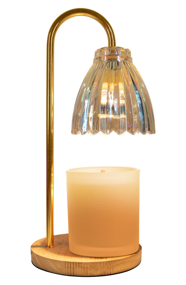 Luze Le Pearl Candle Warmer Lamp, Main, color, Gold/Pearl/Wood