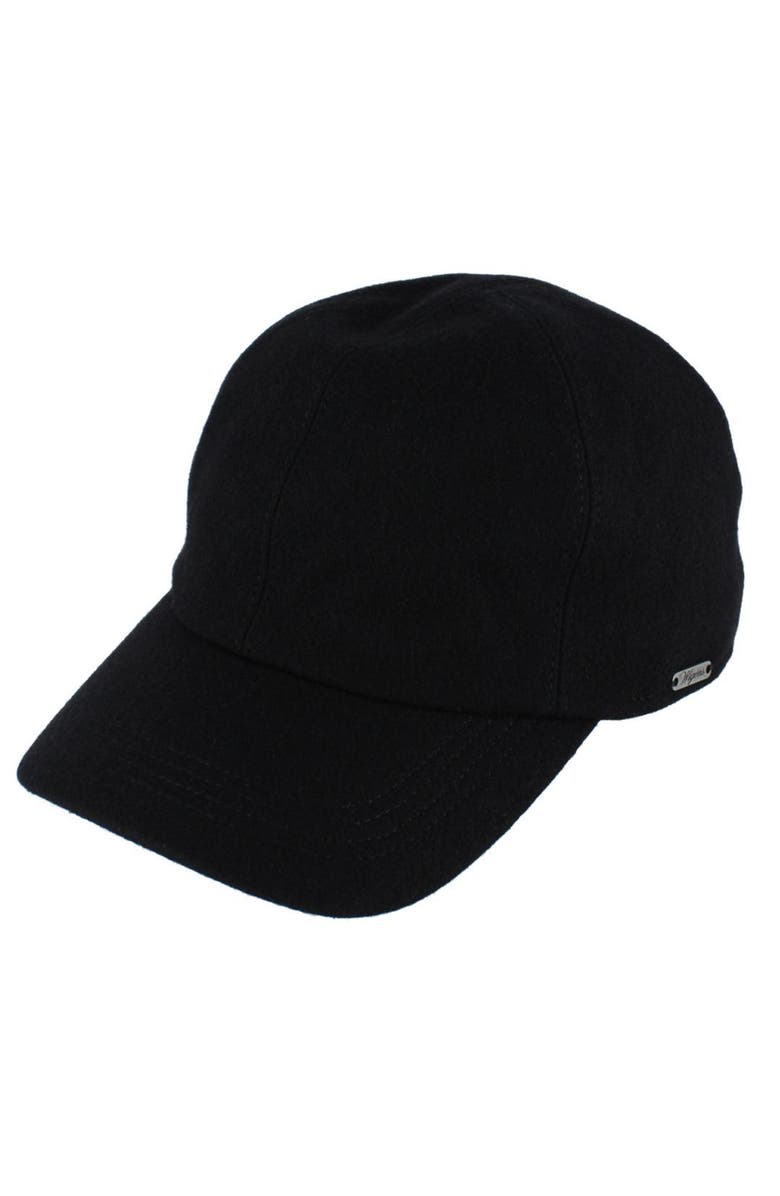 Wigens Men's Classic Wool Baseball Earflap Cap, Main, color, Black