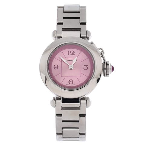 Miss Pasha Pink Dial Quartz Watch Stainless Steel 27