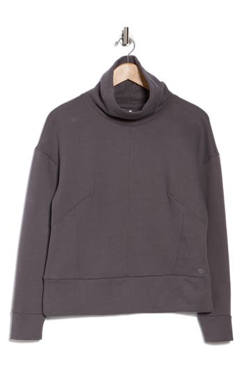 Apana Cocoon Long Sleeve Mock Neck Top In Boulevard