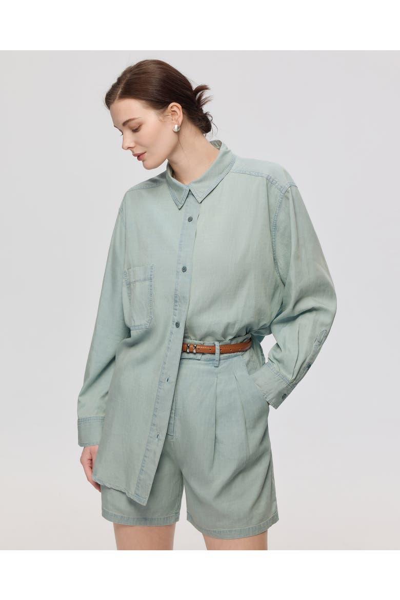 Lyricist Pleated Shorts, Main, color, Chambray Blue