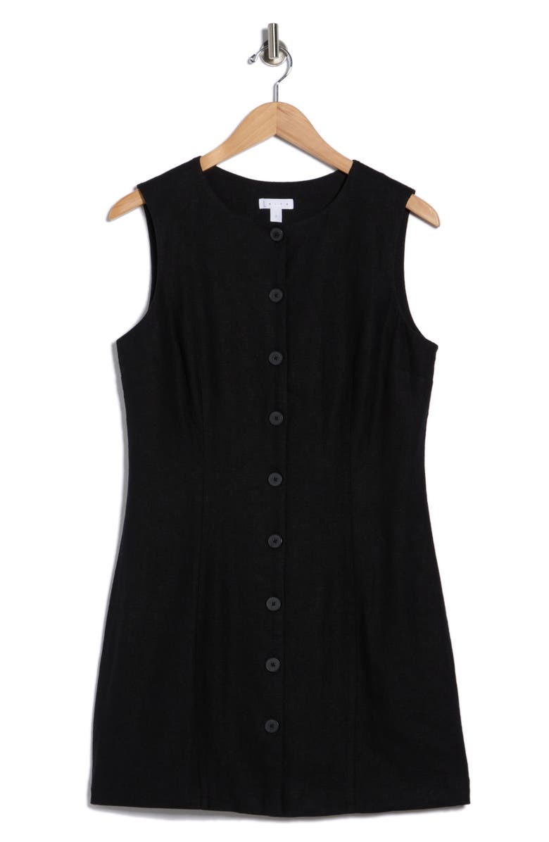 Leith Button Sheath Dress, Alternate, color, Black