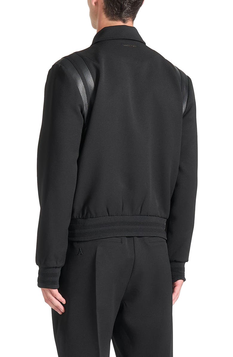 Manière De Voir Denis Tailored Varsity Jacket, Alternate, color, Black