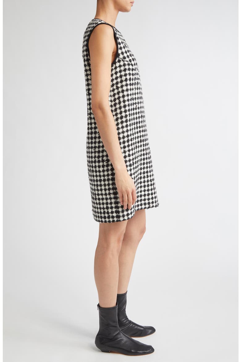 Moschea Houndstooth Tweed Shift Dress, Alternate, color, WHITE/ BLACK