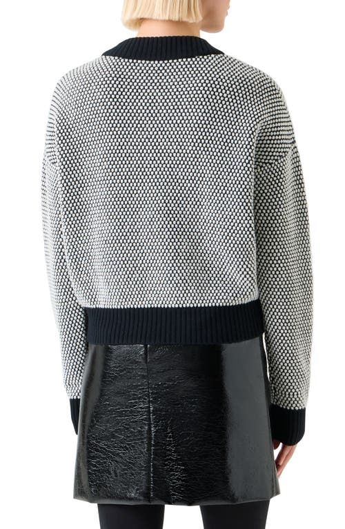 Akris Punto Cashmere-wool 3d Dot Knit Crewneck Sweater In Black