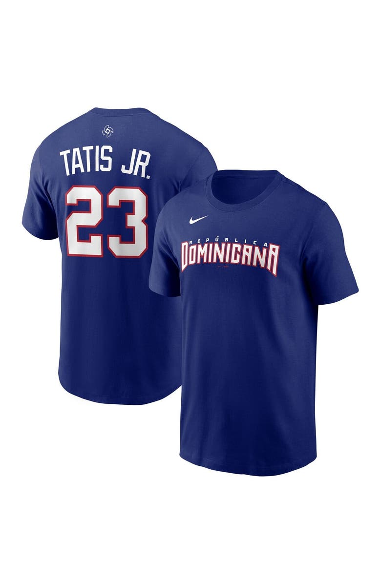 Nike Men's Nike Fernando Tatis Jr. Royal Dominican Republic Baseball 2026 World Baseball Classic Name & Number T-Shirt, Main, color, Royal
