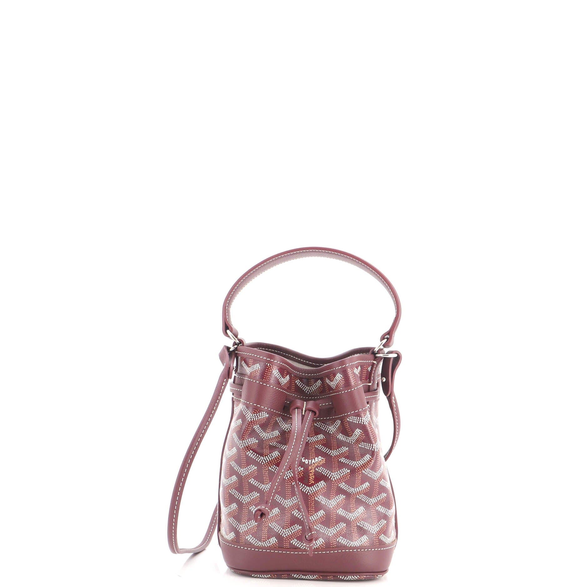 Petit Flot Bucket Bag Coated Canvas Mini, Main, color, Burgundy