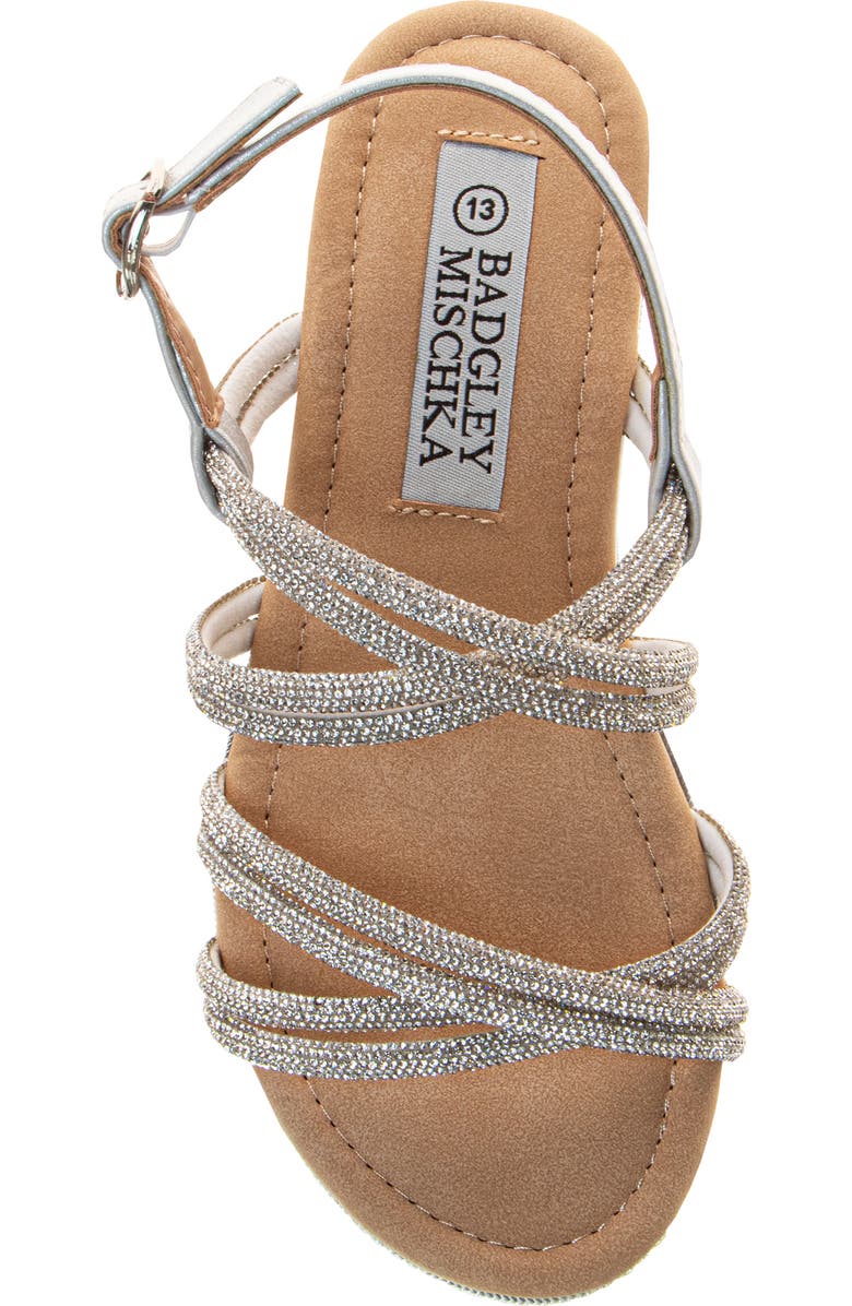 Badgley Mischka Collection Kids' Rhinestone Platform Sandal, Alternate, color,