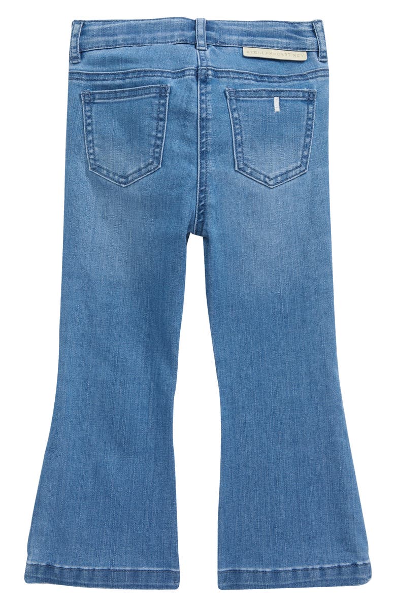 Stella McCartney Kids' Floral Embroidered Organic Cotton Blend Flare Jeans, Alternate, color, 