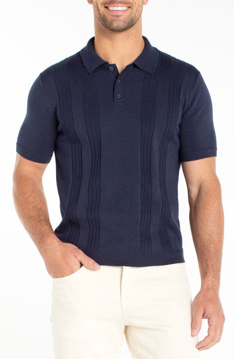 Rib Cotton Polo Sweater