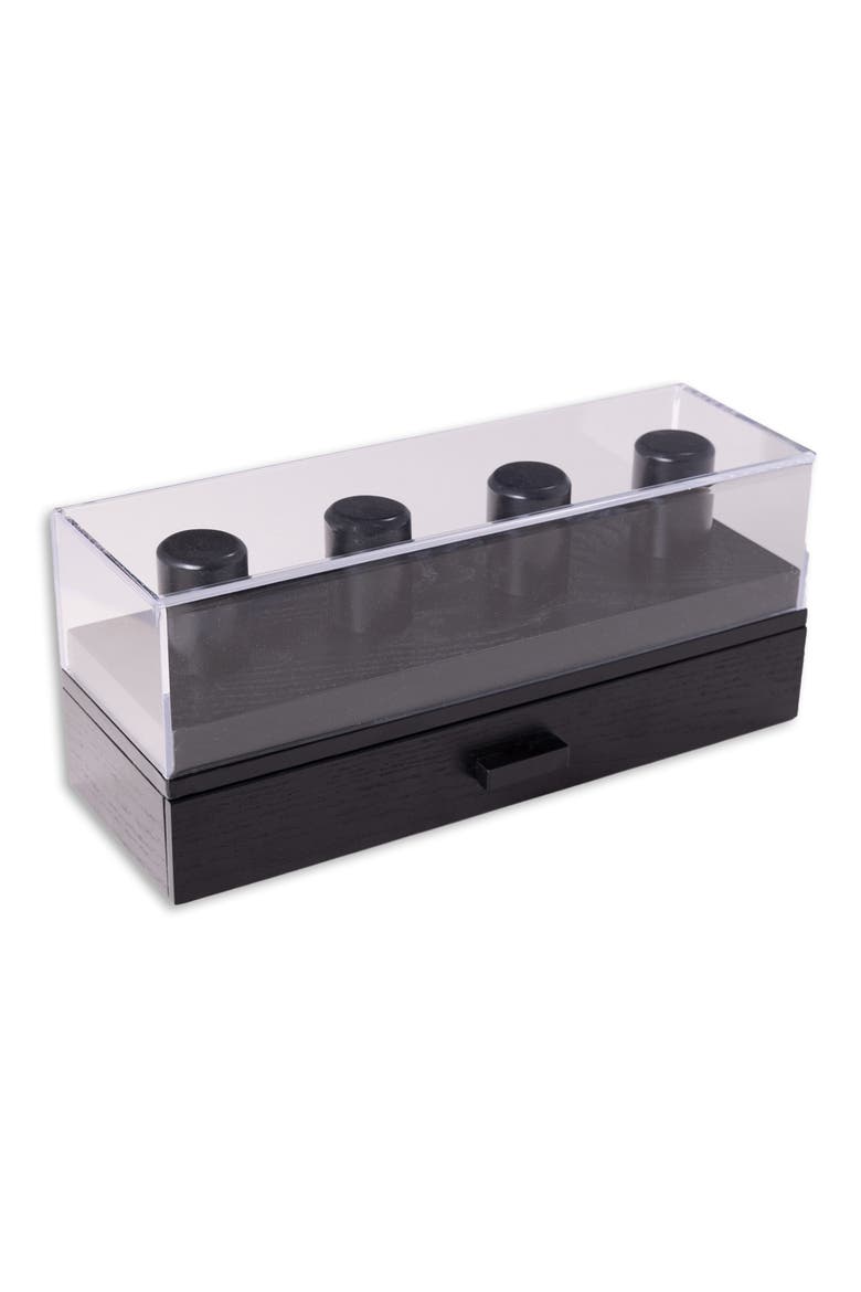Wood & Acrylic Watch Case, Main, color, BLACK