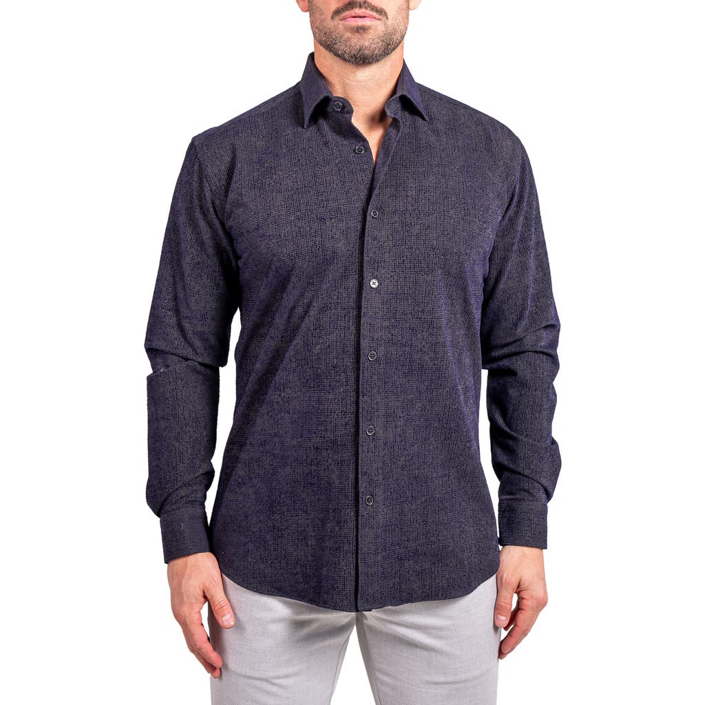 Maceoo Fibonacci Ascension Contemporary Fit Button-up Shirt In Purple