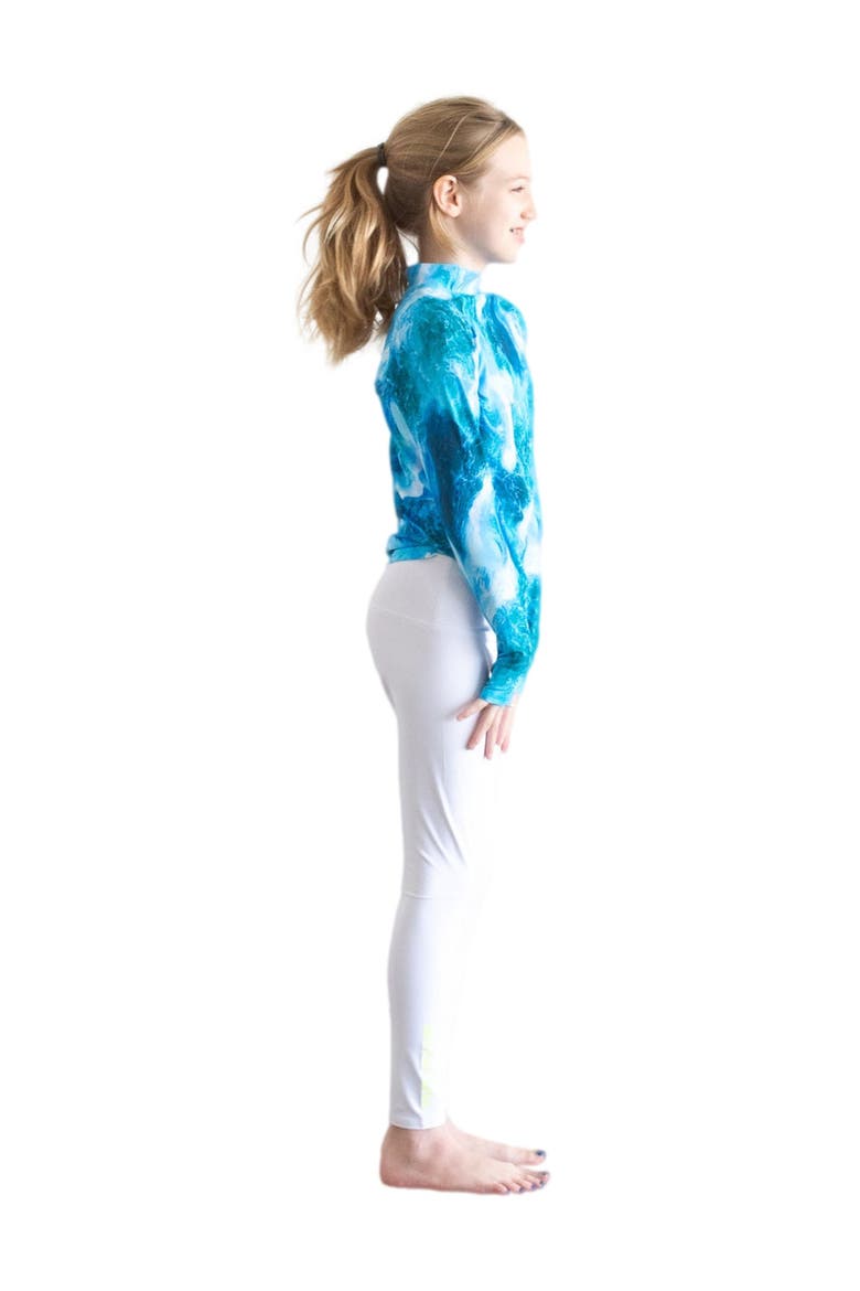 Girls' Swim Leggings - UPF 50+, Alternate, color, Solid Bright White