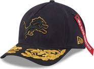 New Era x Alpha Industries Men's New Era x Alpha Industries Black Detroit Lions A-Frame 9FORTY Adjustable Hat