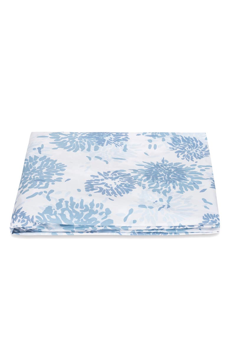 Matouk Chrysanthemum 500 Thread Count Fitted Sheet, Main, color, Blue