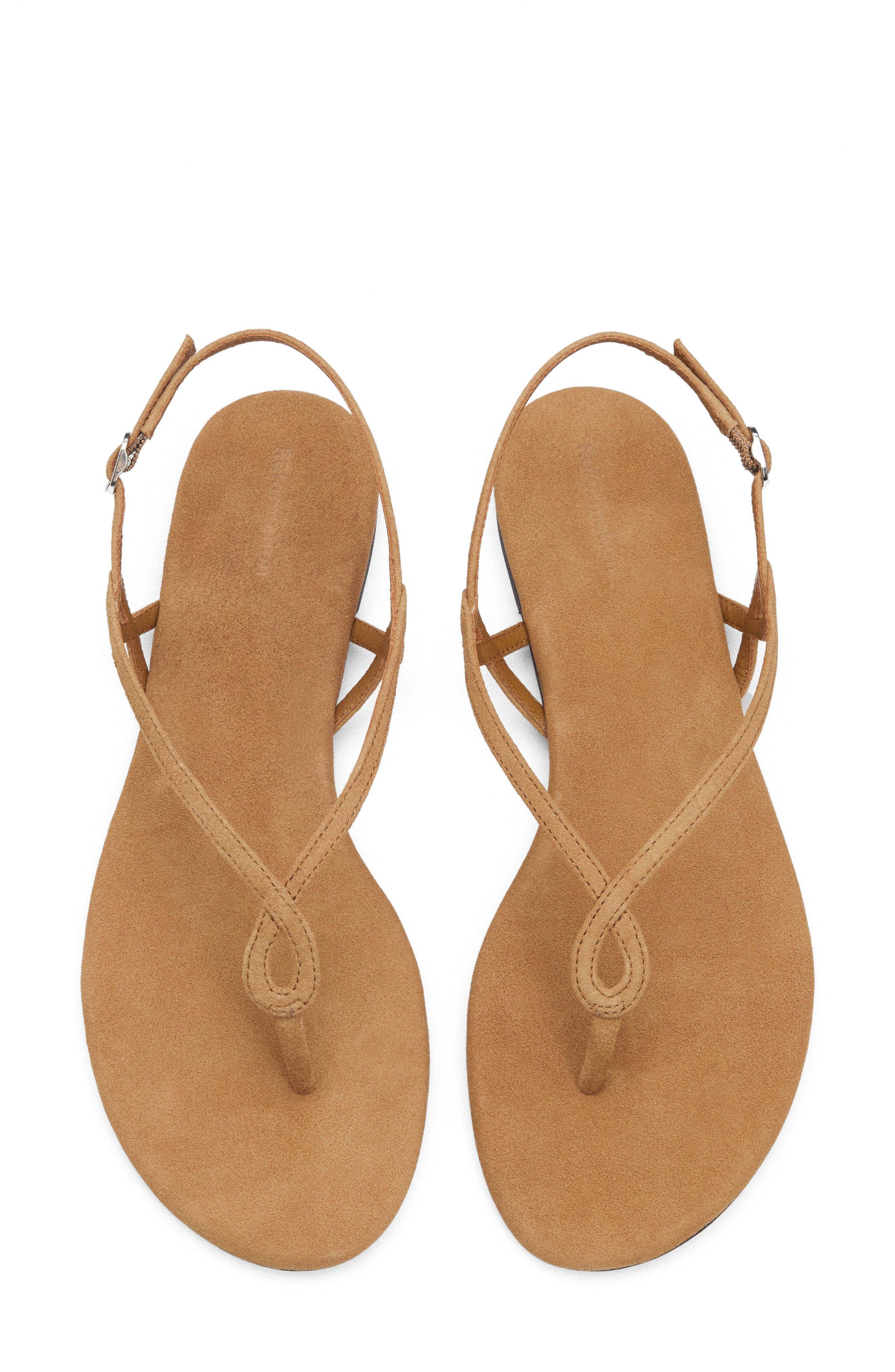 Luna Flat Sandal, Alternate, color, PEANUT BUTTER SUEDE