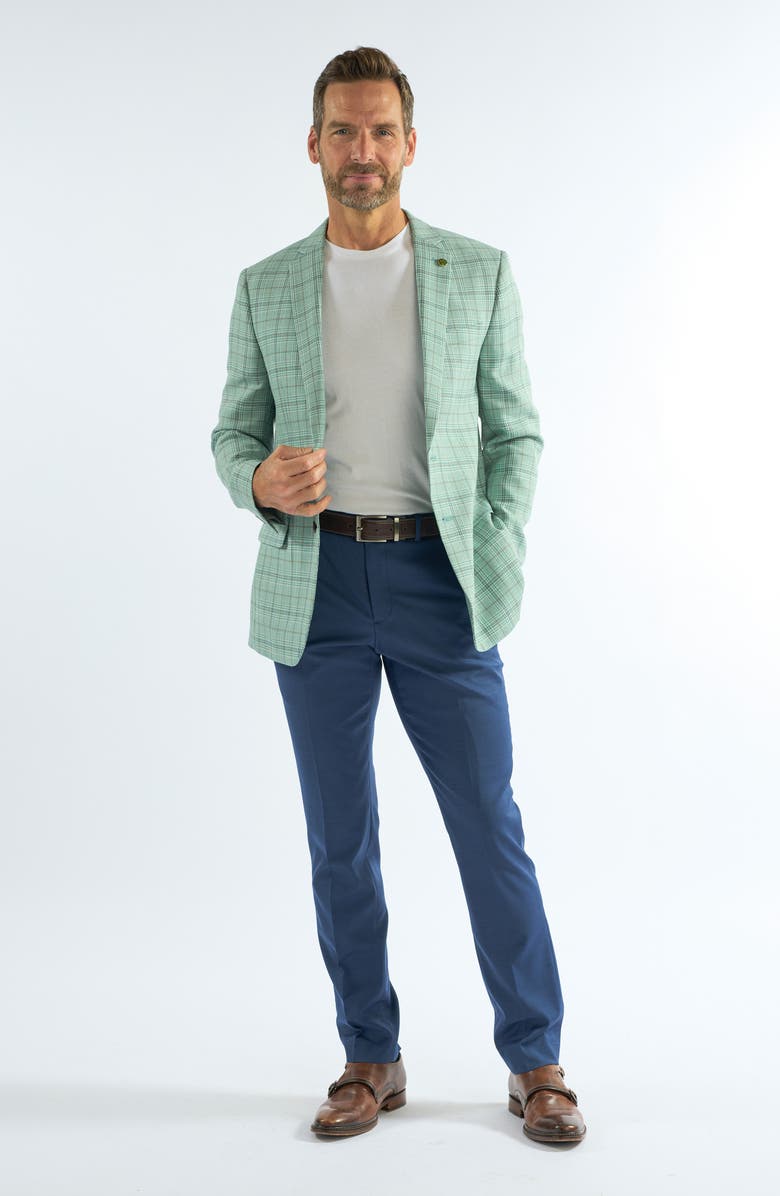 CRICKETEER Plaid Wool Blend Sport Coat, Alternate, color, Teal