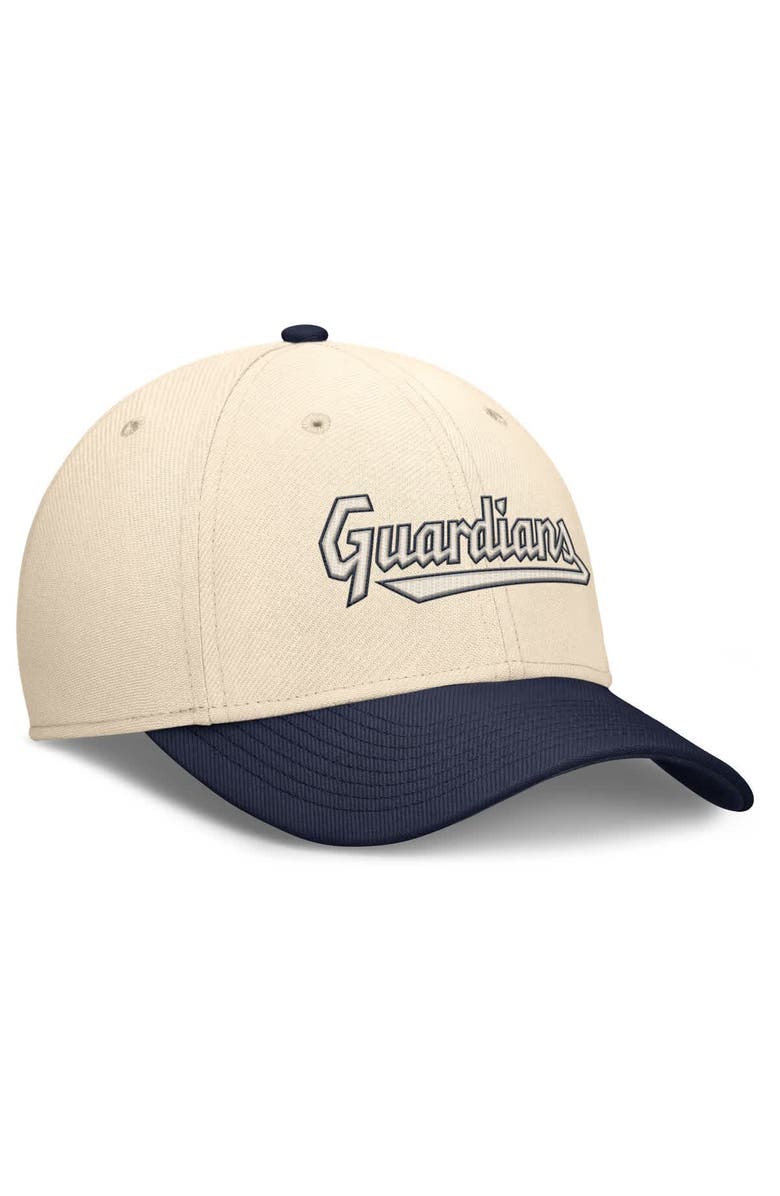 Nike Men's Nike Natural/Navy Cleveland Guardians Statement Rise Performance Flex Hat, Alternate, color, Natural