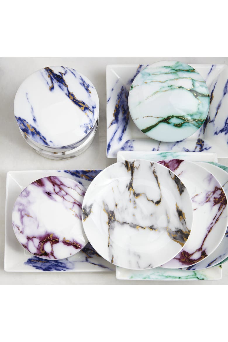 Marble Azure Vide Poche / Jewelry Tray, Alternate, color, White