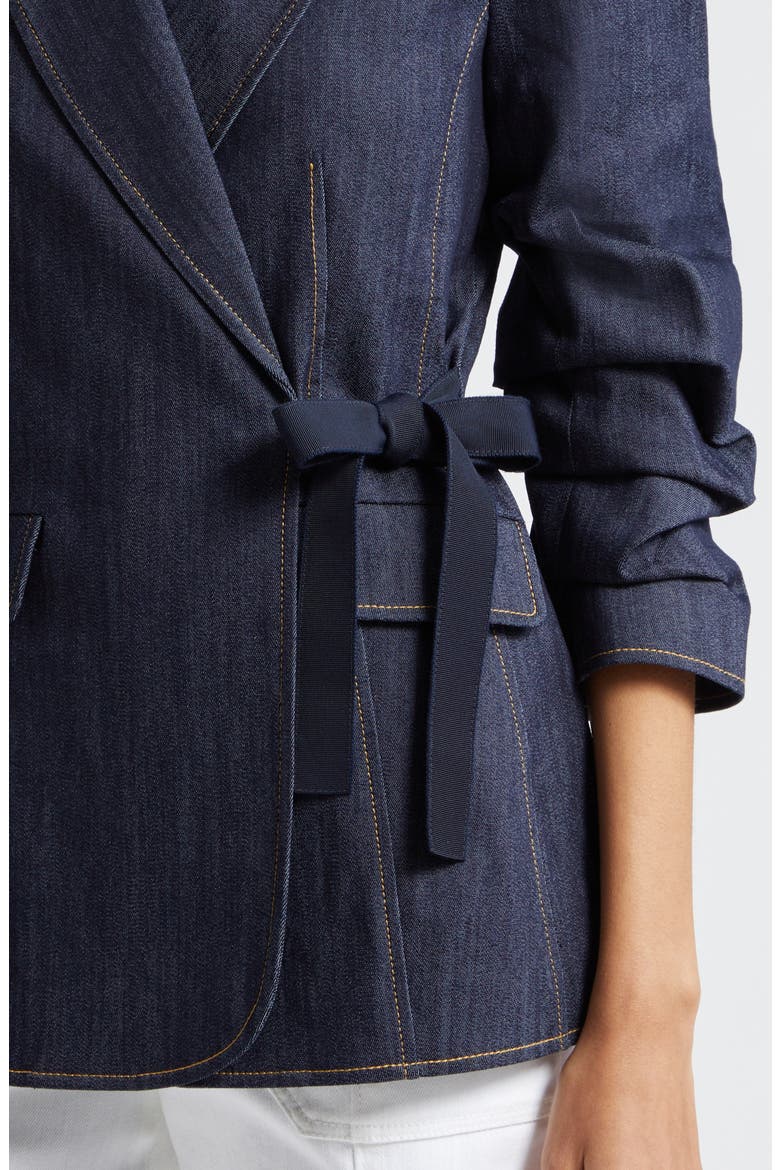 Irie Wrap Front Denim Jacket, Alternate, color, INDIGO