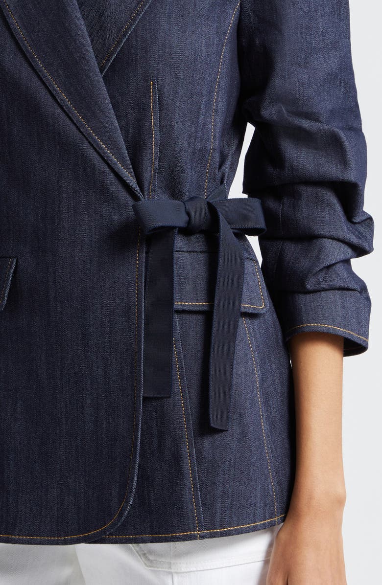 Cinq à Sept Irie Wrap Front Denim Jacket, Alternate, color, 