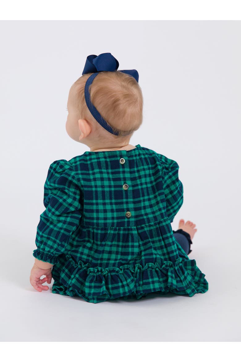 Baby Girls Woven Long Sleeve Bubble Romper, Alternate, color, Hayden Plaid