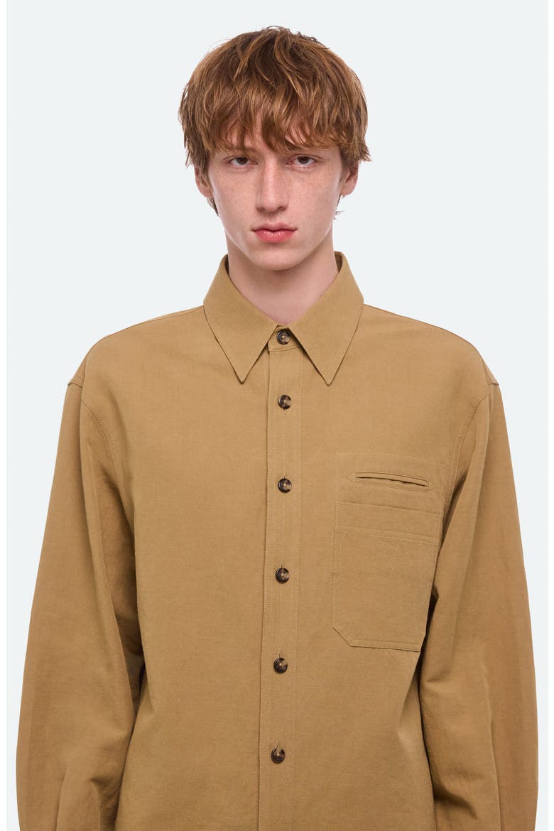 Sailor Cotton & Linen Button-Up Overshirt, Alternate, color, TRENCH