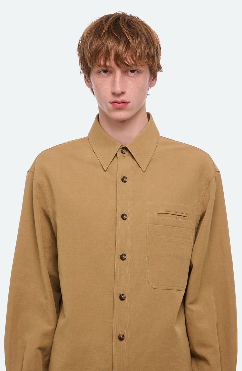 Helmut Lang Sailor Cotton & Linen Button-Up Overshirt, Alternate, color, 