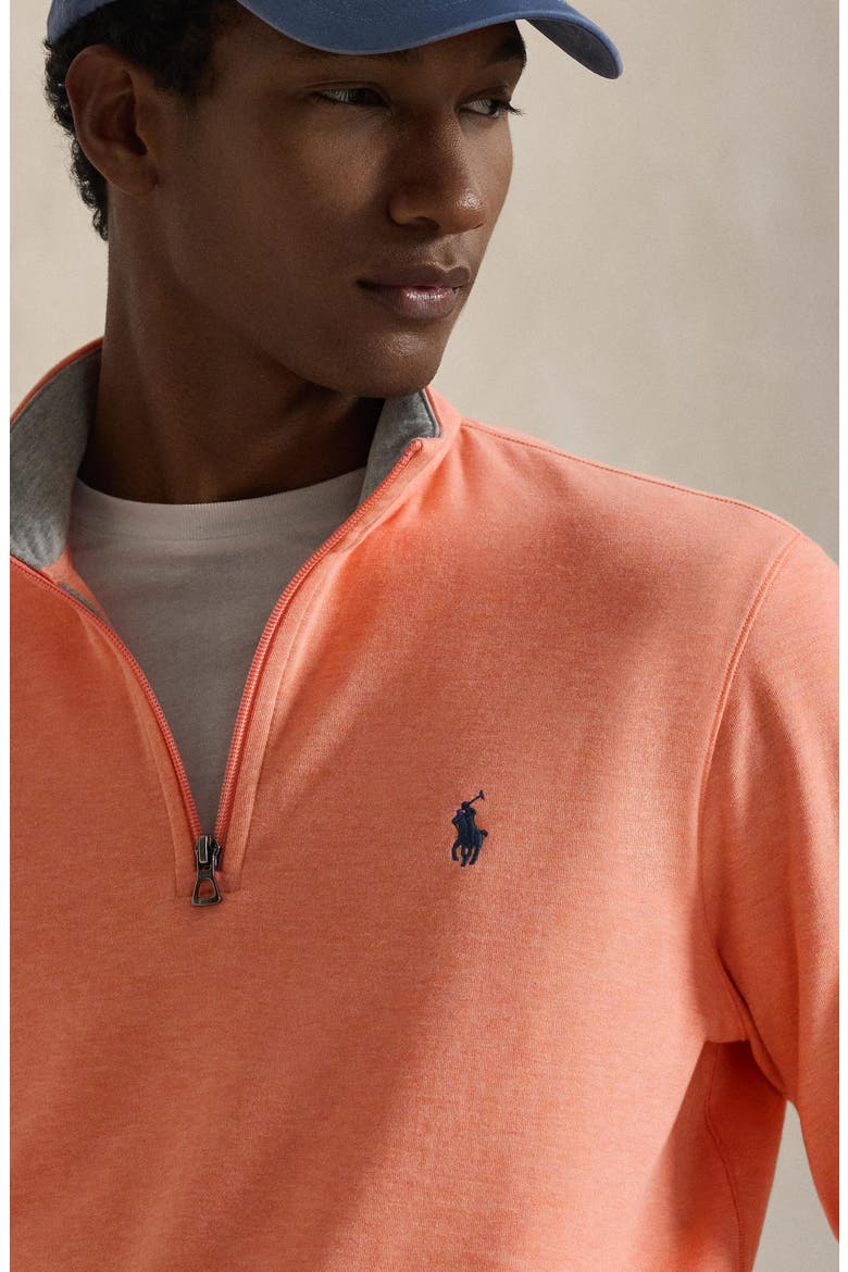 Jersey Quarter Zip Pullover, Alternate, color, SOFT ORANGE HEATHER