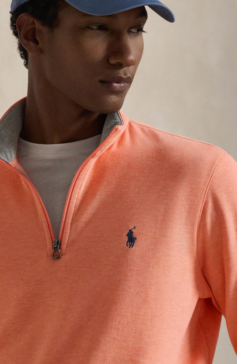 Polo Ralph Lauren Jersey Quarter Zip Pullover, Alternate, color, Soft Orange Heather