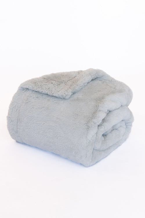 Sea To Me Blankets Carmel Cuddle Faux Fur Travel Throw Blanket In Blue