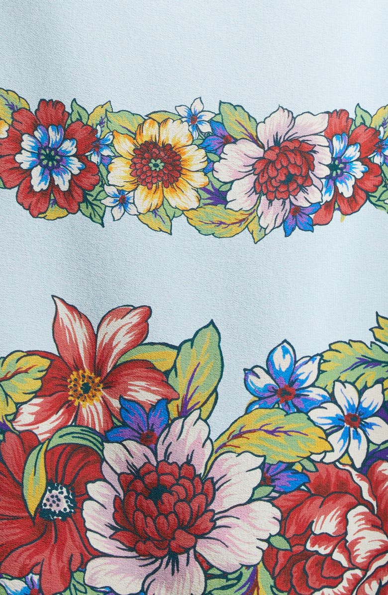 Etro Placed Floral Print Silk Poncho, Alternate, color,