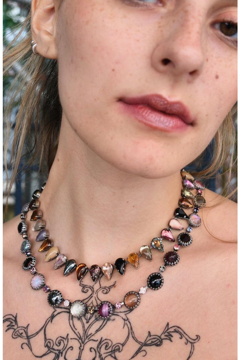 Punk Rocks Fang Layering Choker, Alternate, color, Silver