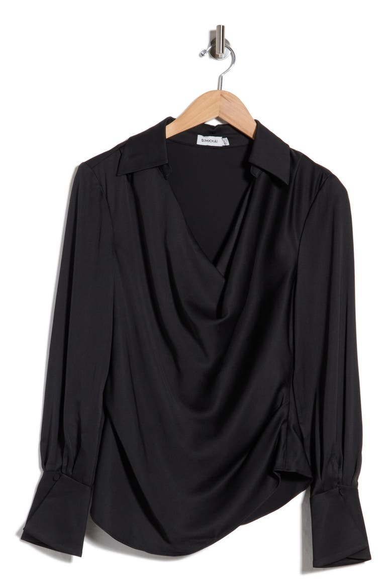 Symone Cowl Neck Top, Main, color, BLACK