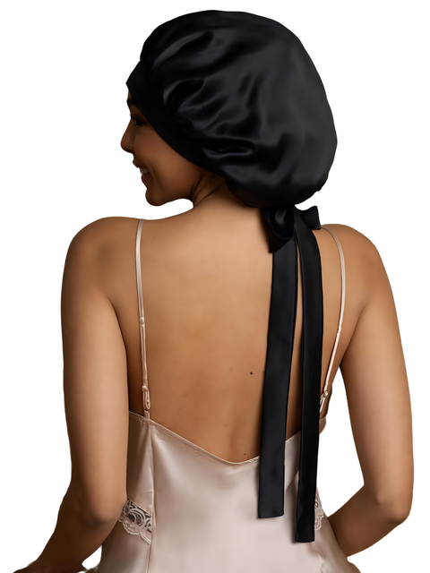 Women's Mulberry Silk Bonnet with Long Ribbons