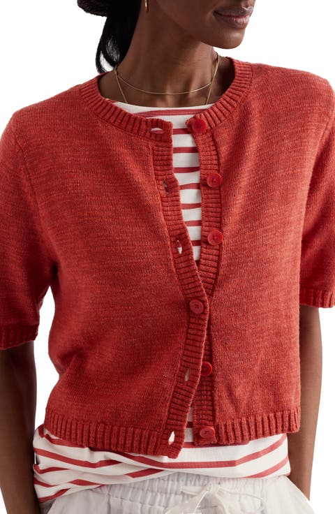 Wild Thyme Elbow Sleeve Cotton & Linen Cardigan