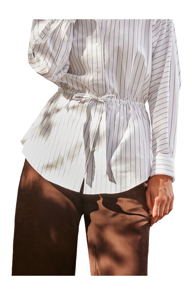 Ro&Zo Stripe Long Sleeve Channel Waist Shirt, Alternate, color,