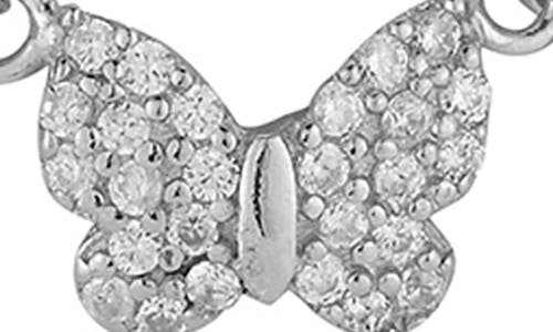 Glaze Jewelry Cubic Zirconia Butterfly Frontal Necklace In Silver