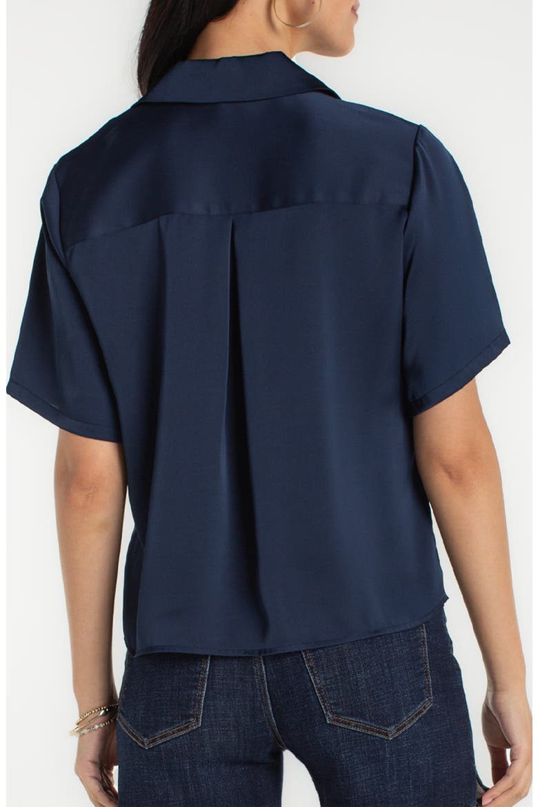 Camp Collar Button-Up Shirt, Alternate, color, DARK NAVY