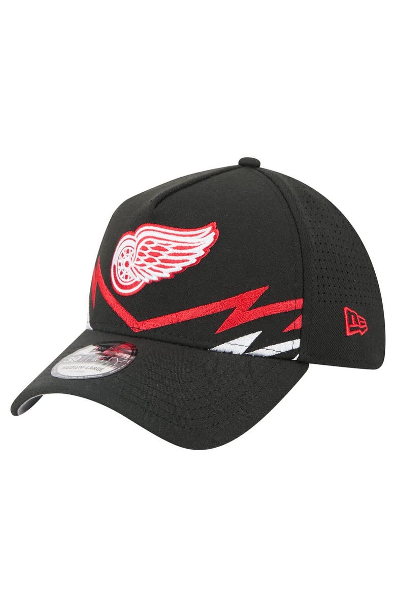 New Era Men
s New Era Black Detroit Red Wings 39THIRTY A-Frame Perforated Flex Hat, Main, color, Black