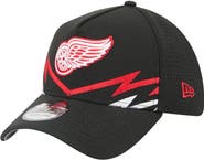 New Era Men's New Era Black Detroit Red Wings 39THIRTY A-Frame Perforated Flex Hat