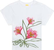 Agua Bendita Kids' Chroma Floral Embroidered Cotton Graphic T-Shirt